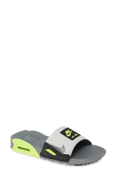 Nike Air Max 90 Slide Sandals In Smoke Grey/ Volt/ Black | ModeSens