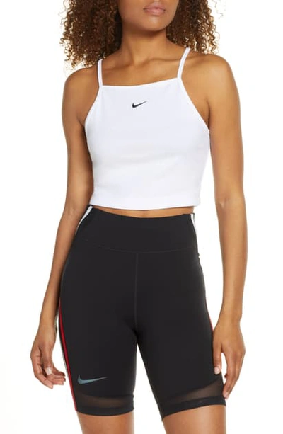 Shop Nike Essential Crop Tank In White/ Black