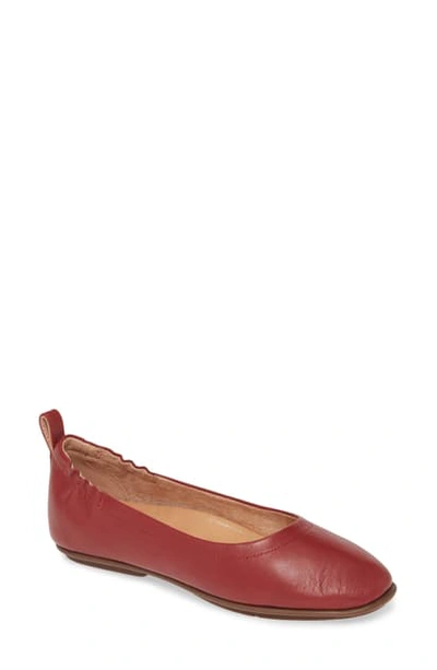 Shop Fitflop Allegro Ballet Flat In Maroon Leather