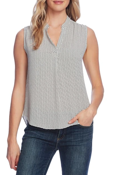 Shop Vince Camuto Print Sleeveless Top In New Ivory