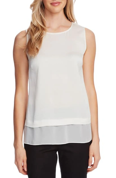 Shop Vince Camuto Rumple Hem Sleeveless Top In New Ivory