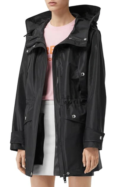 Shop Burberry Whitecraig Hooded Parka With Removable Down Puffer Vest In Black