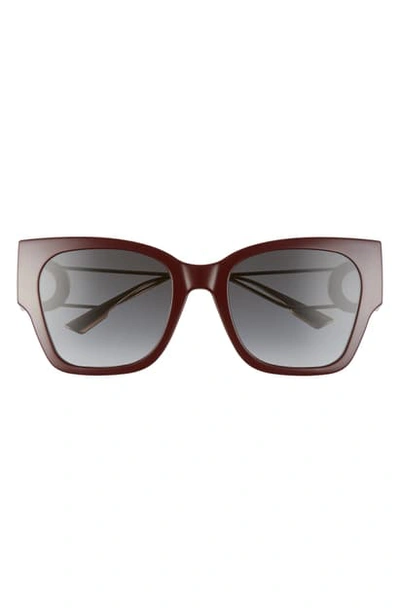 Shop Dior Monta 55mm Square Sunglasses In Opal Burgundy/ Grey