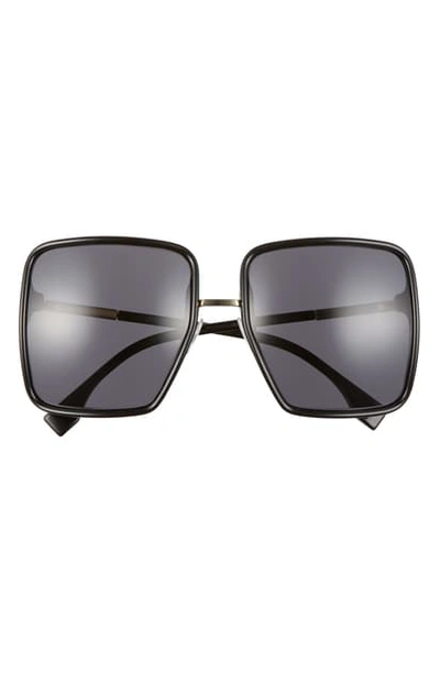 Shop Fendi 59mm Angular Sunglasses In Black/ Grey Blue