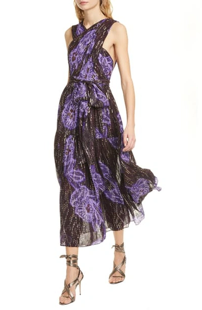 Shop Ulla Johnson Adora Silk Blend Midi Dress In Violet