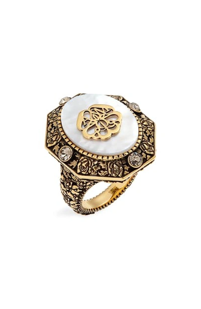 Shop Alexander Mcqueen Signature Jeweled Ring In Mix