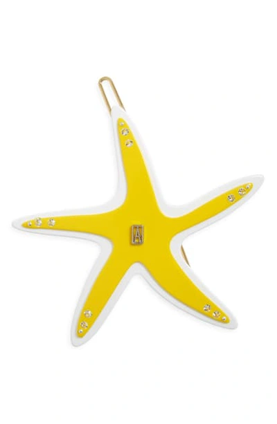 Shop Alexandre De Paris Nautilus Star Barrette In Yellow