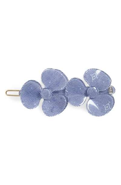 Shop Alexandre De Paris Camelia Side Barrette In Blue Multi