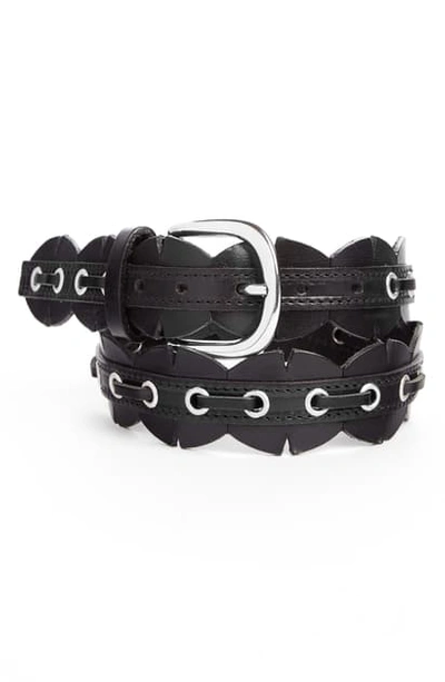 Shop Isabel Marant Tany Leather Cuts Belt In Black