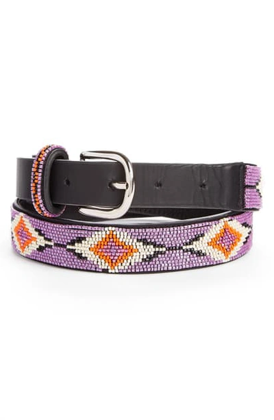 Shop Isabel Marant Elsa Nova Beaded Belt In Lilac