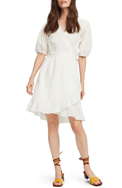 broderie anglaise wrap dress