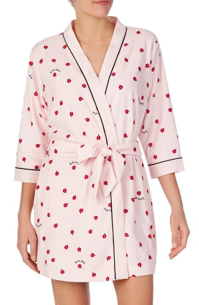 Shop Kate Spade Terry Velour Robe In Pink Ladybug