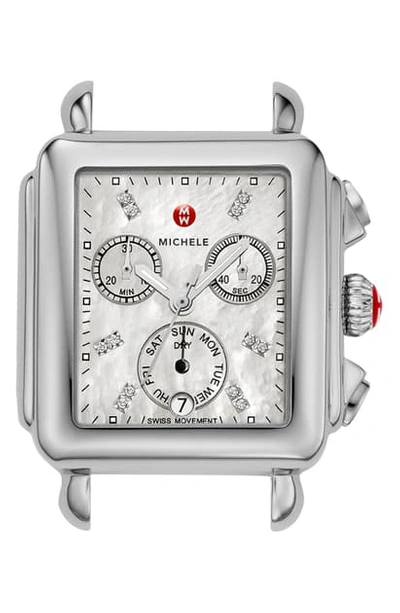 Shop Michele Deco Diamond Dial Watch Case, 33mm X 35mm In Silver