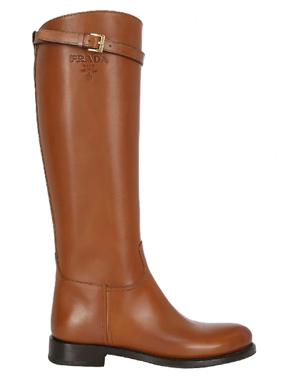 Shop Prada Boots In Cognac