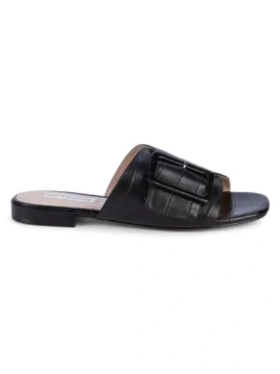 Shop Saks Fifth Avenue Brianna Leather Sandals In Black