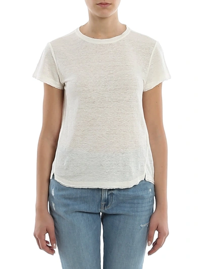 Frame Easy True Linen T-shirt In White