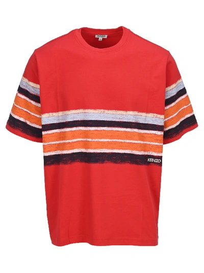 Shop Kenzo Striped T-shirt In Red
