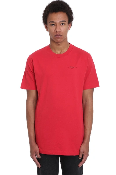 Shop Off-white Arrow Logo T-shirt In Red Cotton