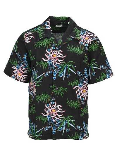 Shop Kenzo Sea Lily Casual Shirt In Black