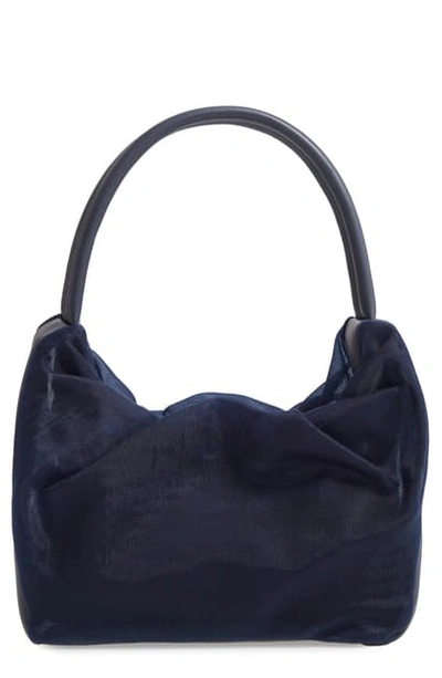 Shop Staud Felix Leather Top Handle Bag In Midnight