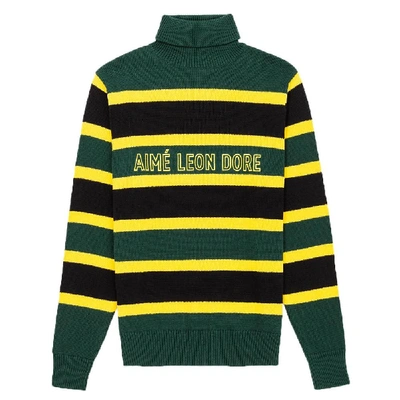 Shop Aimé Leon Dore Knit Turtleneck Sweater In Green