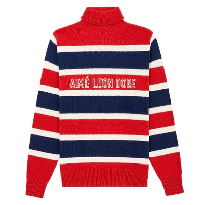 Shop Aimé Leon Dore Knit Turtleneck Sweater In Red