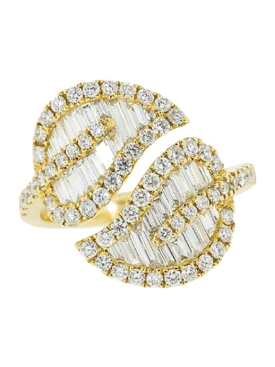 Shop Anita Ko 18kt Yellow Gold Diamond Leaf Ring In Not Applicable