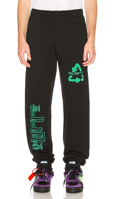 Shop Off-white Universal Key Slim Sweatpant In Black & Mint