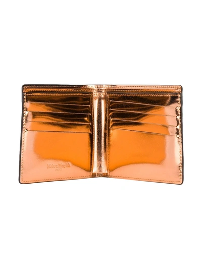 Shop Maison Margiela Black And Copper Bi-fold Wallet