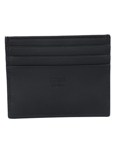 Shop Fendi Black Logo Embossed Card Holder