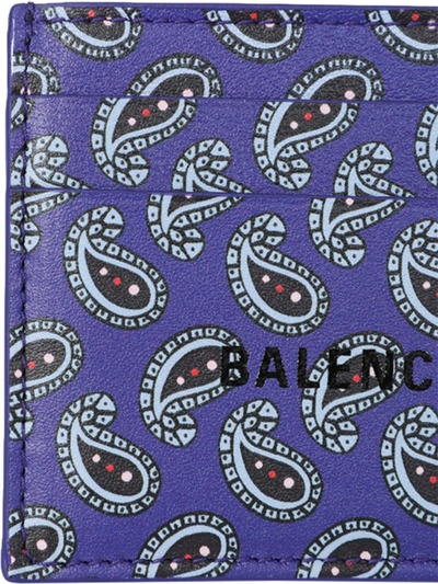 Shop Balenciaga Paisley Print Card Holder In Purple