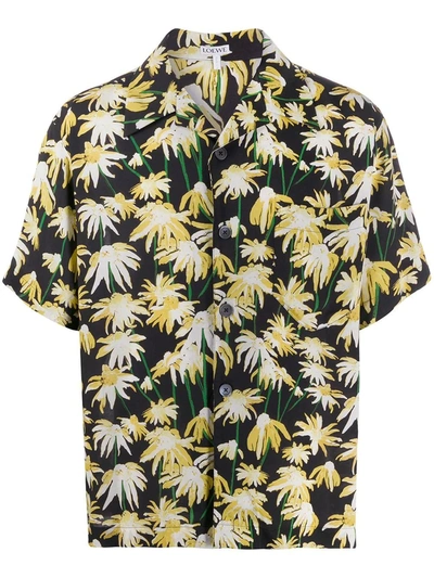 Shop Loewe Daisy Print Bowling Shirt In Multicolor