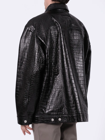 Shop Alyx Black Croc Embossed Jacket