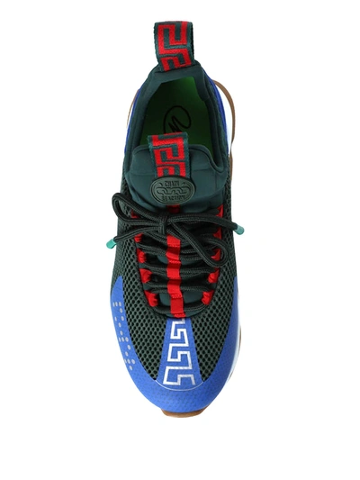 Shop Versace Multicolored Cross Chainer Sneakers