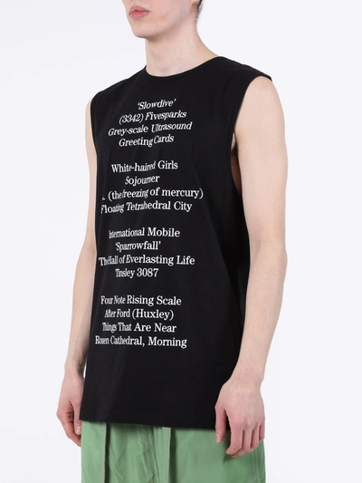 Shop Raf Simons Contrasting Text Tank Top Black