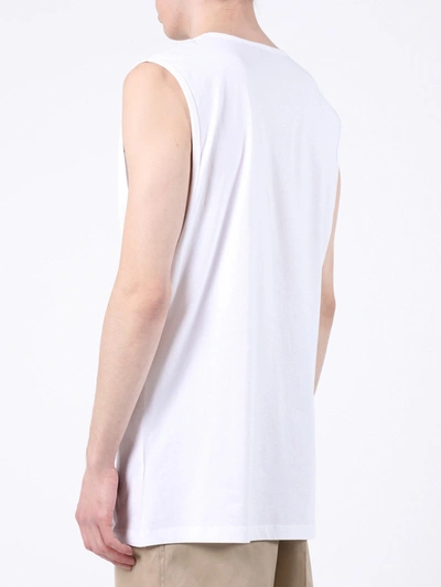 Shop Raf Simons Contrasting Text Tank Top White