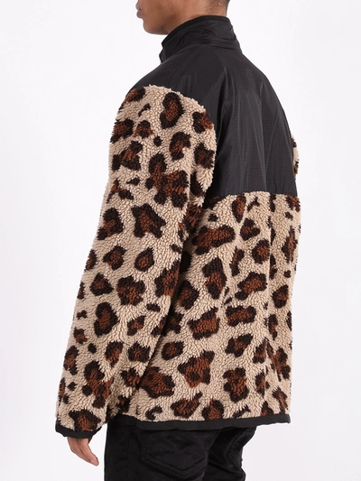 Shop Palm Angels Fleece Leopard Jacket