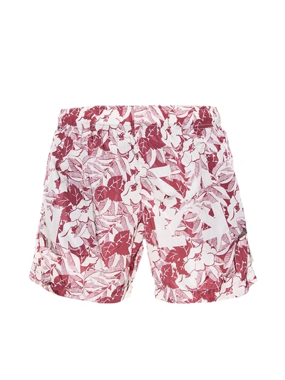 Shop Off-white Floral Arrow Logo Swim Trunks Red