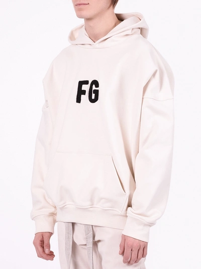 Shop Fear Of God Everyday Fg Hoodie Cream In White