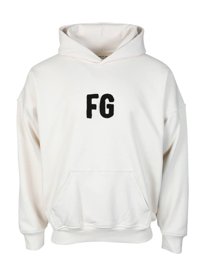 Shop Fear Of God Everyday Fg Hoodie Cream In White