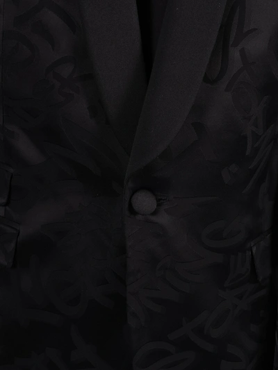 Shop Neil Barrett Woven Design Suit In Black