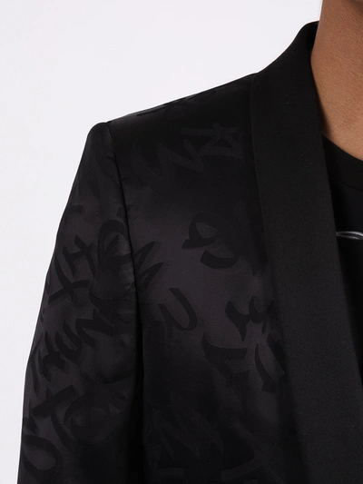 Shop Neil Barrett Woven Design Suit In Black