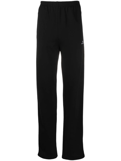 Shop Balenciaga Logo Black And White Track Pants