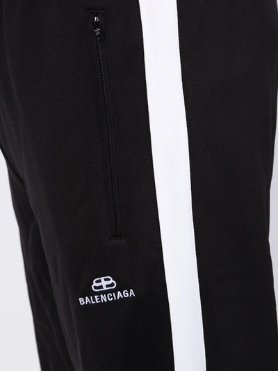 Shop Balenciaga Logo Black And White Track Pants