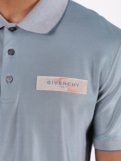 Shop Givenchy Logo Patch Polo Shirt Grey