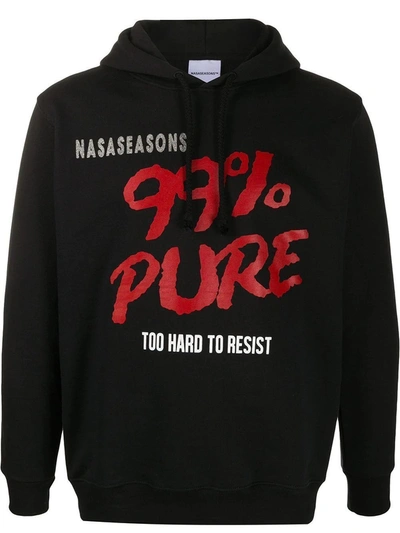 Shop Nasaseasons 99% Pure Logo Hoodie Black