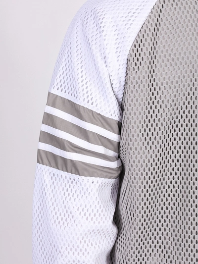 Shop Thom Browne 4-bar Mesh Track Jacket Light Grey