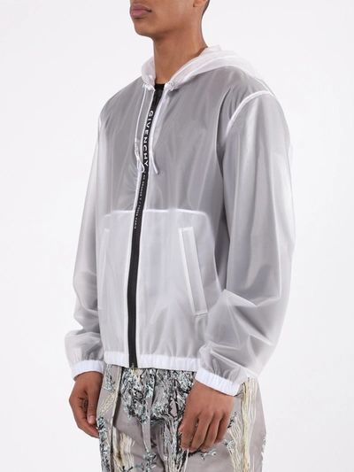 Shop Givenchy White Hooded Windbreaker Jacket