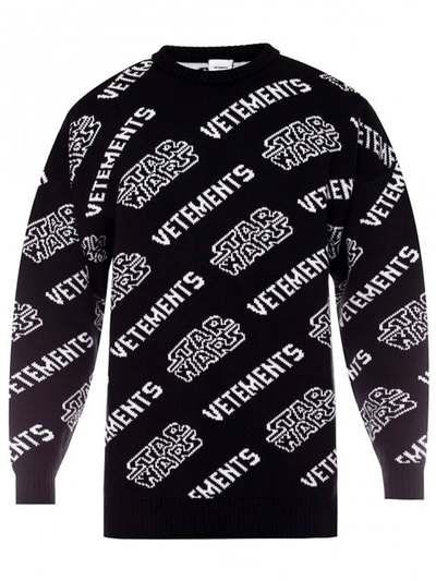 Shop Vetements X Star Wars Logo Print Sweater