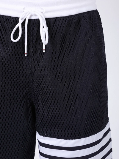 Shop Thom Browne Mesh Track Shorts In Blue